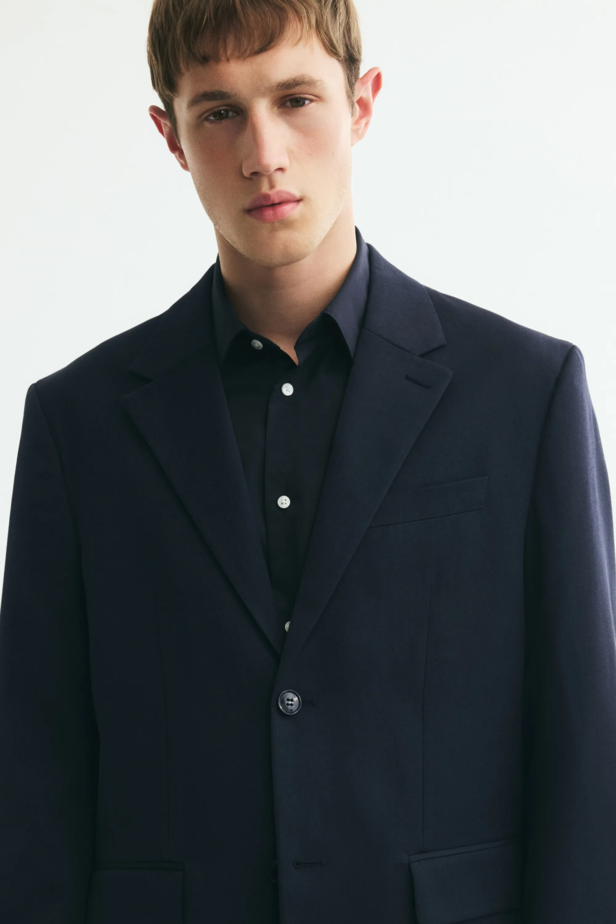 Veste Relaxed Fit en laine mélangée - Bleu marine