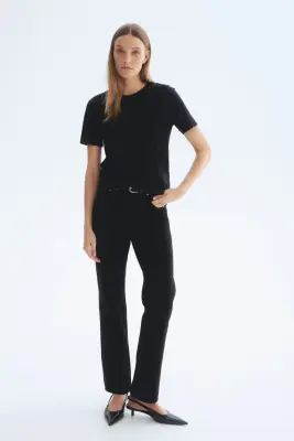 T-shirt en soie mélangée - Noir — photo 1