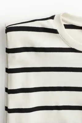 Robe sans manches à épaulettes - Blanc/rayé