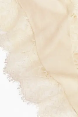 Écharpe avec dentelle - Beige clair — photo 2