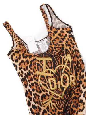 Robe débardeur stretch léopard brodé Dior doré Prix boutique 2000€ Taille 38 — photo 3