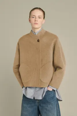 MANTEAU WINDSOR CAMEL CHINÉ — photo 1