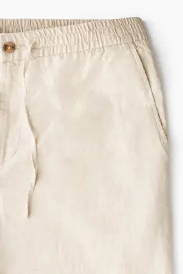 Pantalon Regular Fit en lin mélangé - Beige clair — photo 5