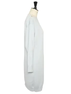 Robe manches longues en maille de cachemire et soie bleu clair Prix boutique 2600€ Taille 38 — photo 4