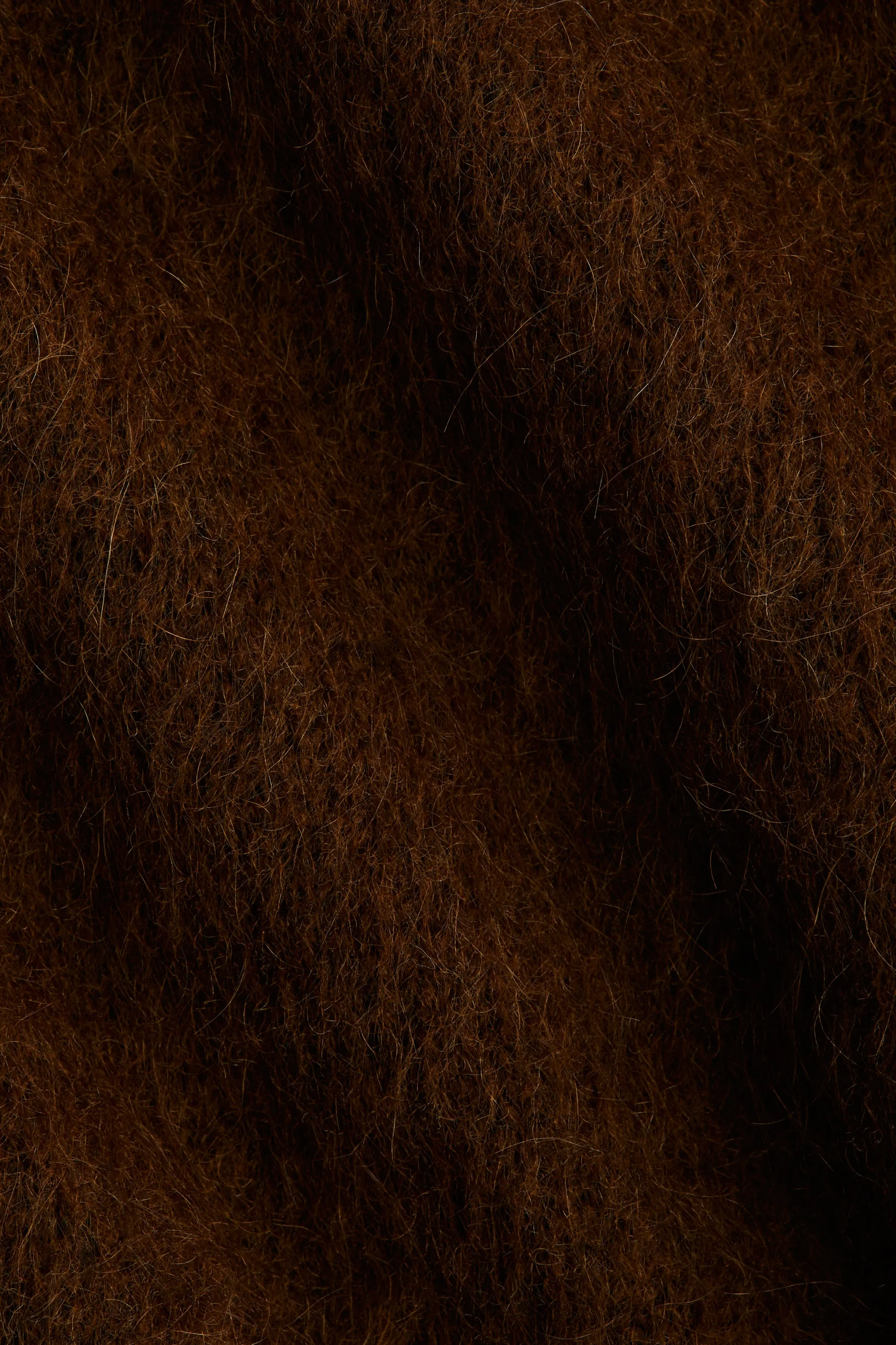 Pull oversize en mohair mélangé - Marron foncé