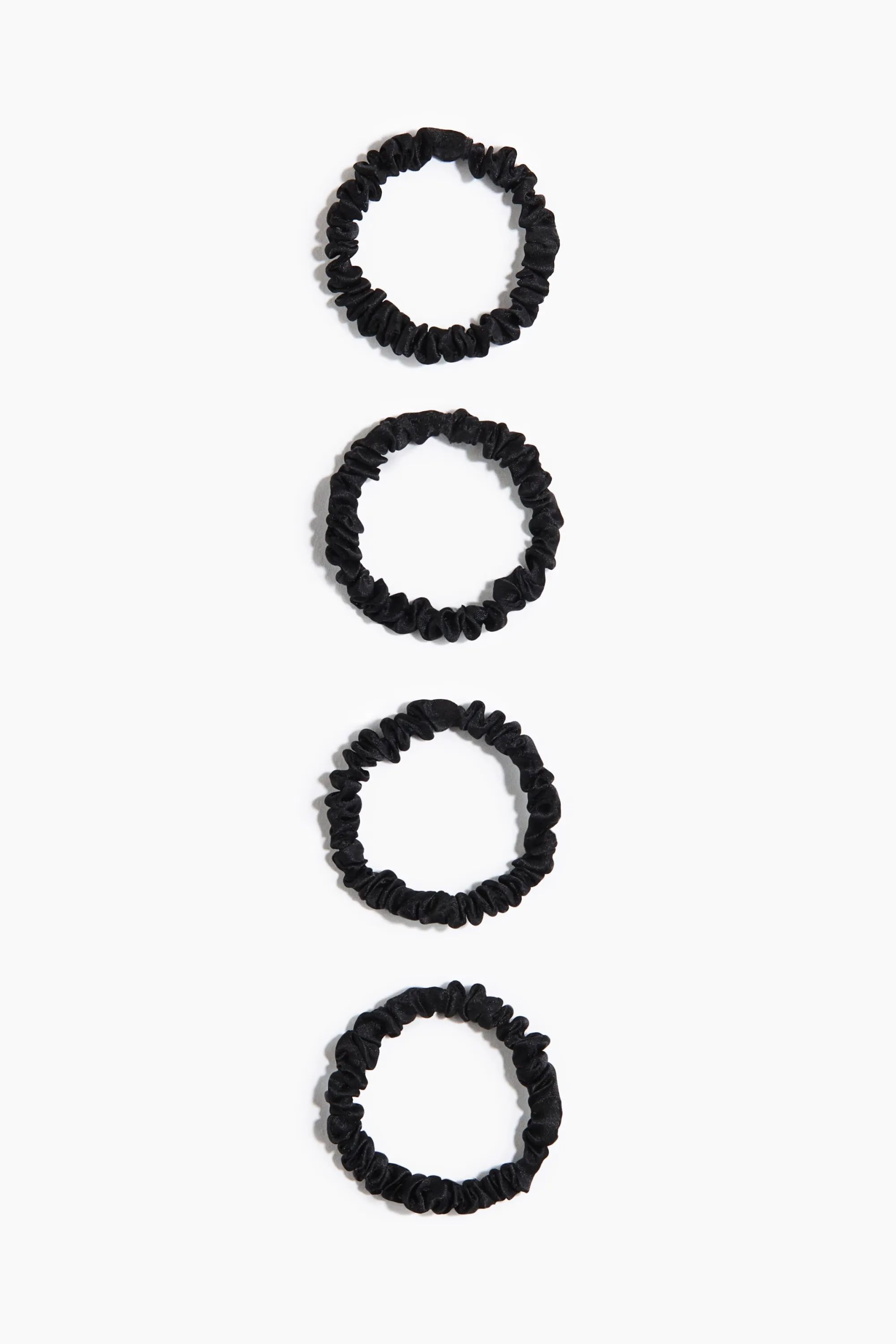 Lot de 4 chouchous en soie - Noir