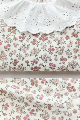 Ensemble 2 pièces en coton - Blanc/fleuri — photo 2