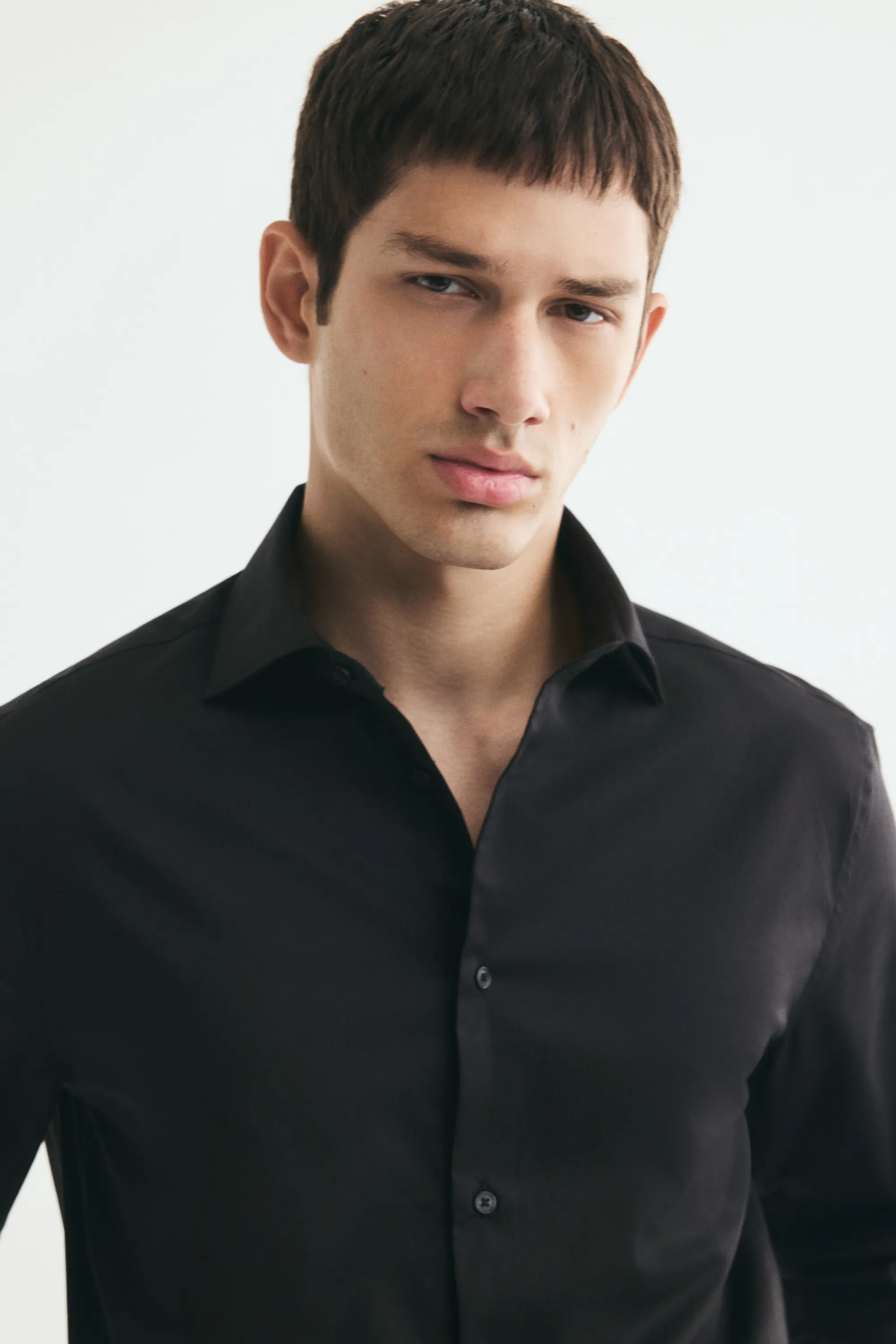 Chemise Slim Fit en coton - Noir