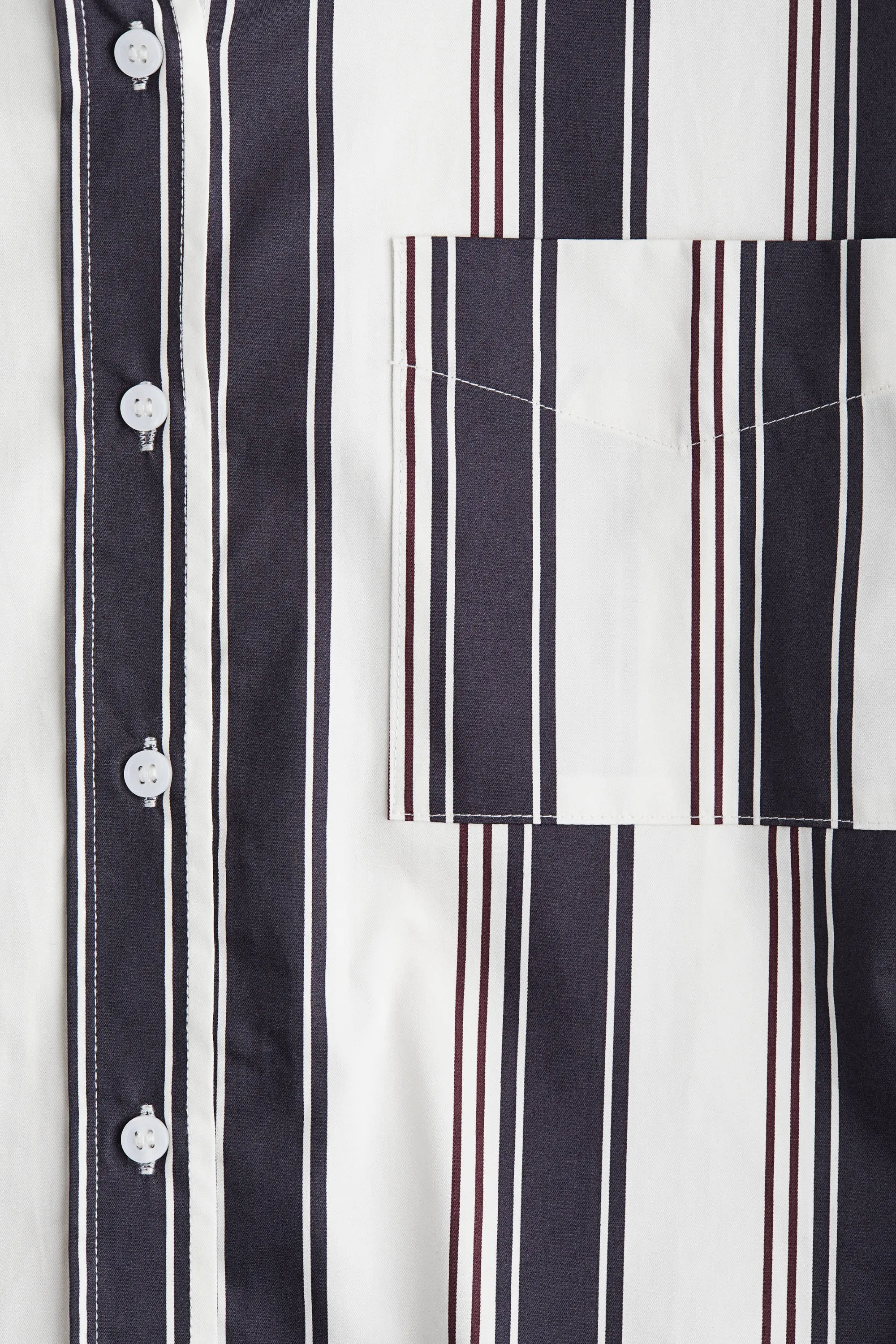 Chemise en popeline - Blanc/rayé