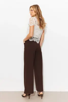 Pantalon large taille haute — photo 4