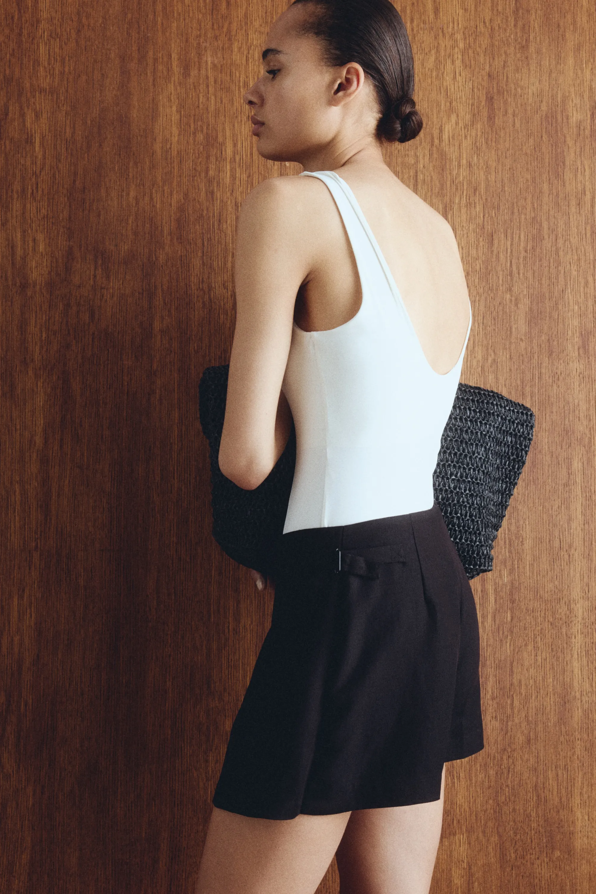 Jupe-short avec boucle - Noir