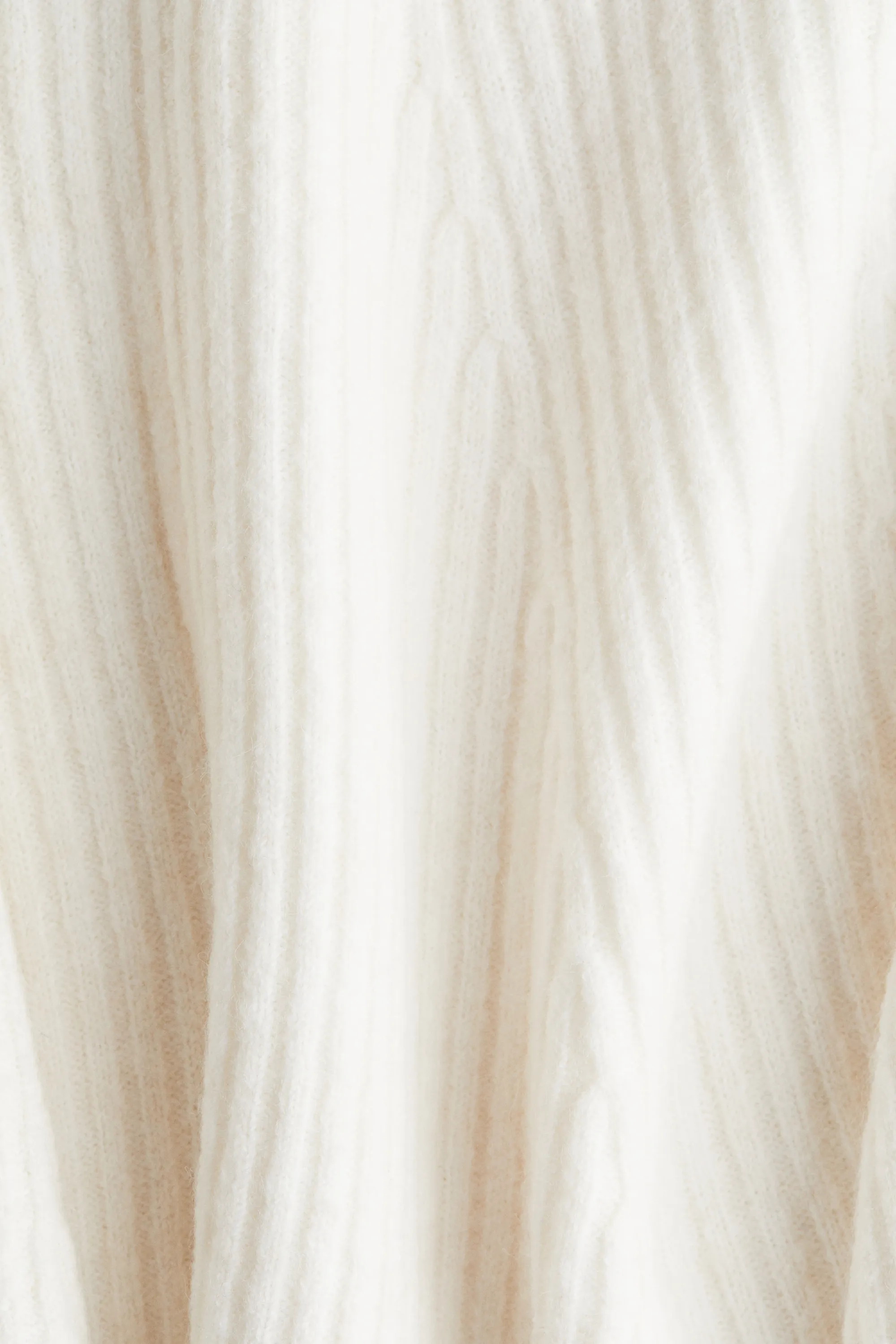 Robe épaules nues en maille côtelée - Crème