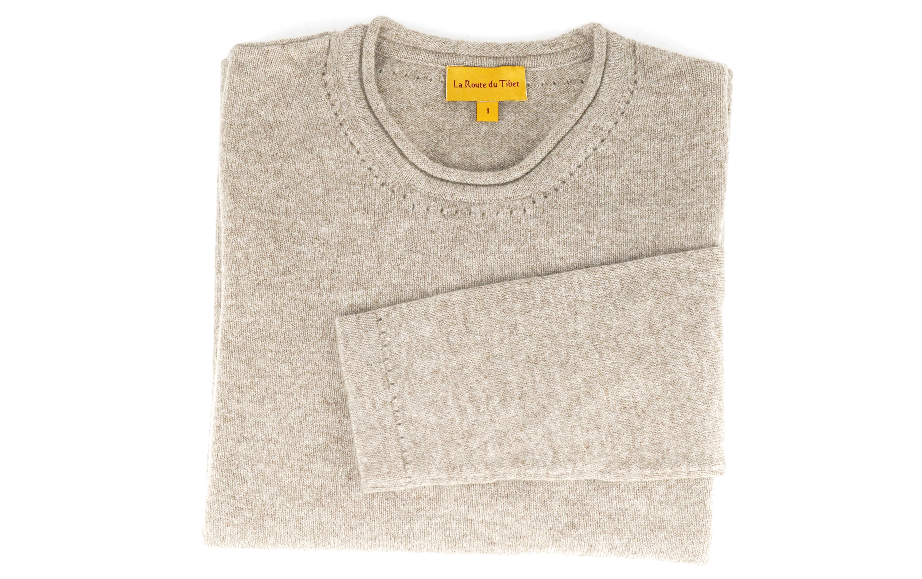 100% pashmina sweater - beige chiné