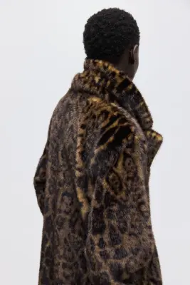 Manteau midi - Beige/imprimé léopard — photo 3