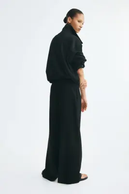 Pantalon large avec boucles - Noir — photo 2