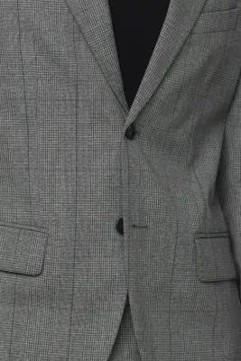 Veste Regular Fit à fermeture droite - Gris/carreaux — photo 1