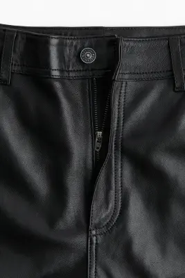 Pantalon 7/8 en cuir - Noir — photo 2