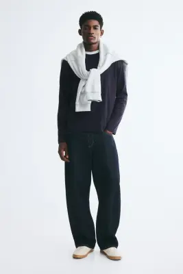 T-shirt Regular Fit en jersey - Bleu marine — photo 1