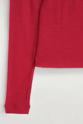 TOP À COL ROULÉ EN LAINE MÉRINOS - ROUGE — photo 2