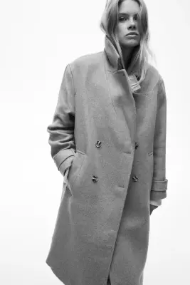 Manteau à fermeture croisée - Taupe — photo 1