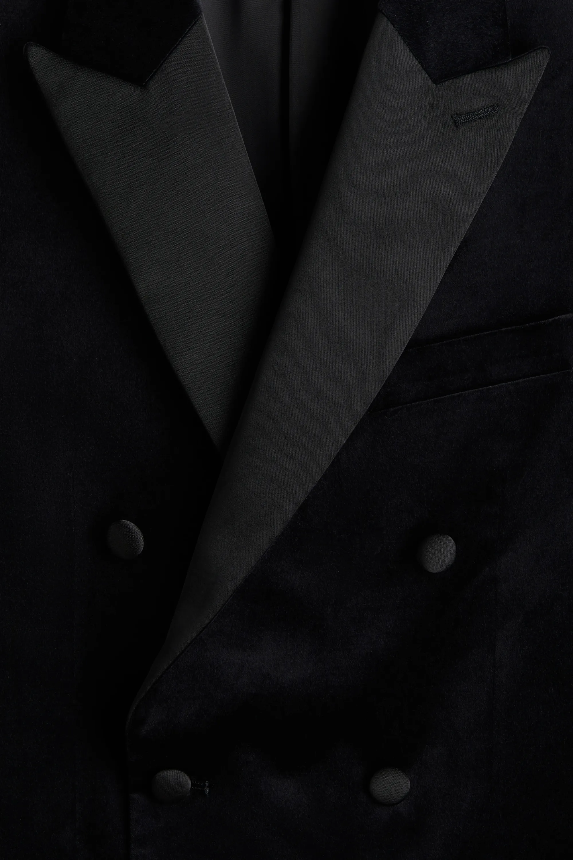 Veste croisée Regular Fit en velours - Noir