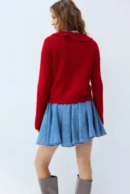 Gilet avec col - Rouge — photo 3