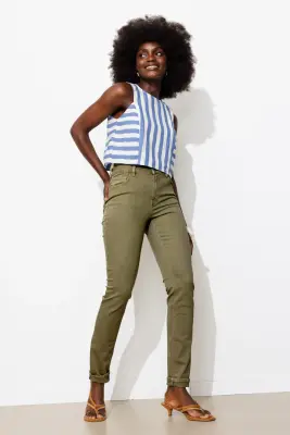 Pantalon slim en toile Femme — photo 2