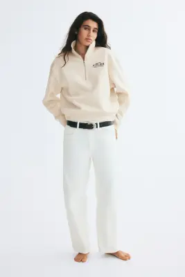 Sweat à col zippé - Beige clair/Atelier — photo 2