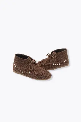 Bottines léopard en cuir Femme — photo 1