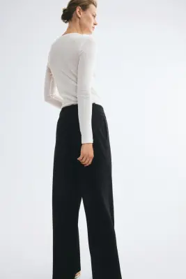 Pantalon chic à jambes larges - Noir — photo 3
