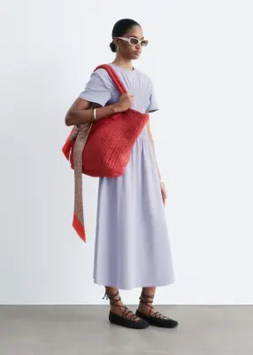 Robe midi à smocks - Lilas — photo 4
