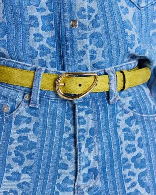Ceinture Basma vernis embossé anis — photo 3
