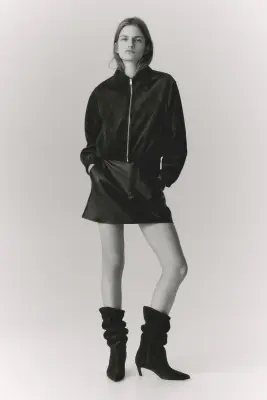 Veste avec col - Marron foncé — photo 2