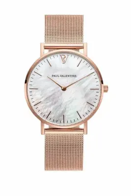 Montre a quartz rose gold seashell mesh