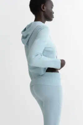 Pantalon de yoga en maille - Bleu clair — photo 3