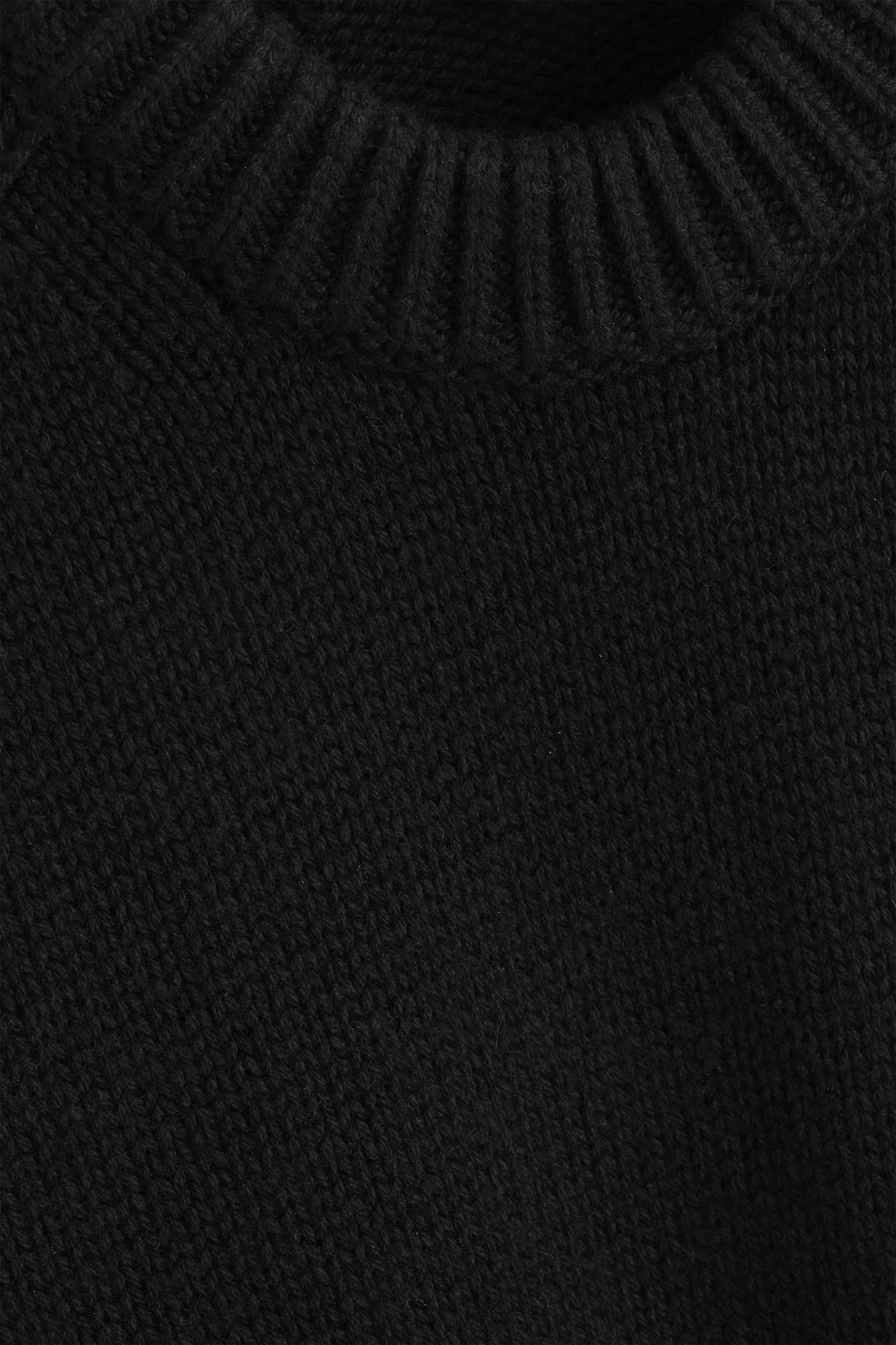 PULL À COL ROND EN LAINE - NOIR