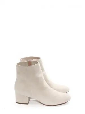 Bottines GABBIE bout amande petit talon en suede blanc beige Prix boutique 590€ Taille 37 — photo 1