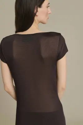 ROBE ORNELLA MARRON FONCÉ — photo 4