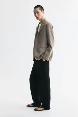 Pantalon jogger barrel Relaxed Fit en scuba - Noir — photo 4