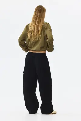 Pantalon barrel cargo - Noir — photo 2