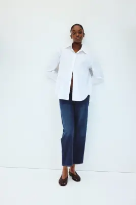 MAMA Straight Ankle Jeans - Bleu denim foncé — photo 2