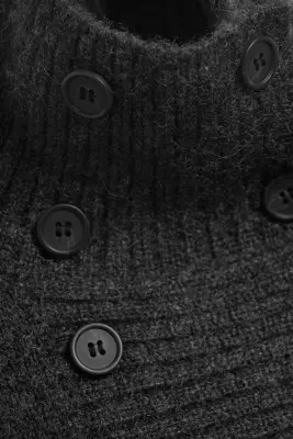 Cardigan à double boutonnage - Gris foncé chiné — photo 3