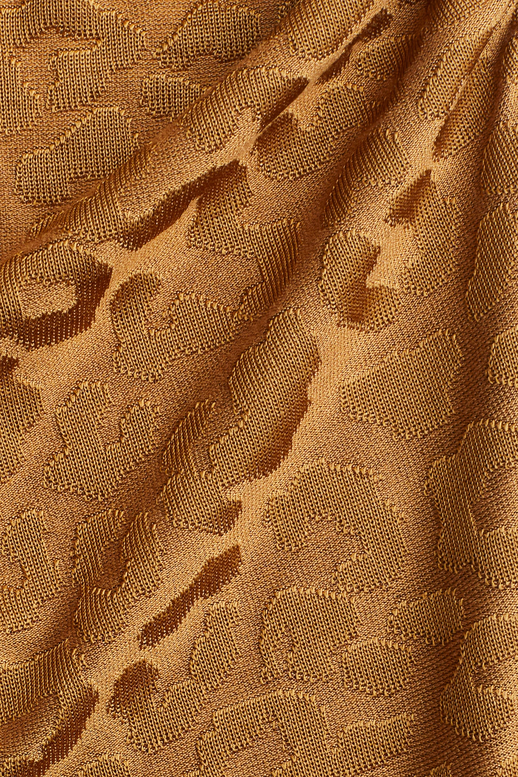 Robe midi à effet drapé - Beige foncé