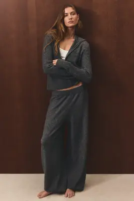 Pantalon ballon en maille - Gris foncé chiné — photo 2