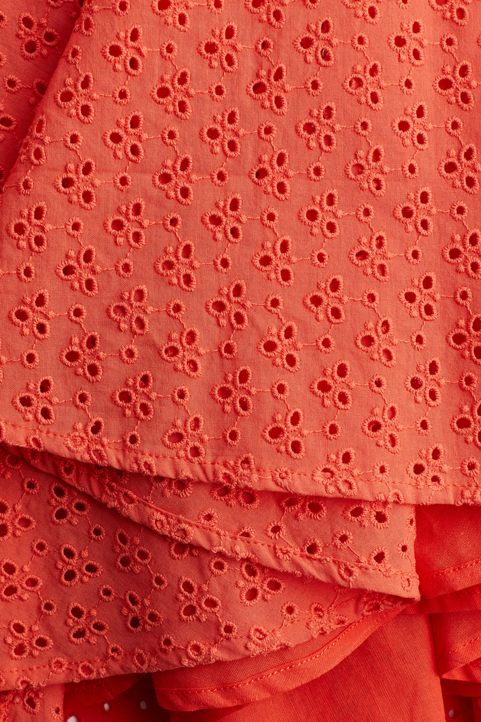 Robe avec broderie anglaise - Orange