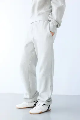 Pantalon jogger en coton - Gris clair chiné — photo 2