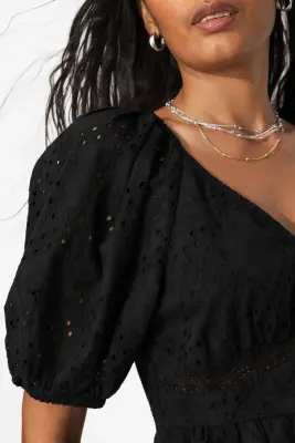 Robe courte broderie anglaise — photo 5