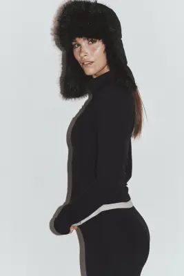 Top de sport chaud à col zippé SoftMove™ - Noir — photo 3