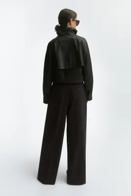 Pantalon chic à jambes larges - Marron foncé — photo 3