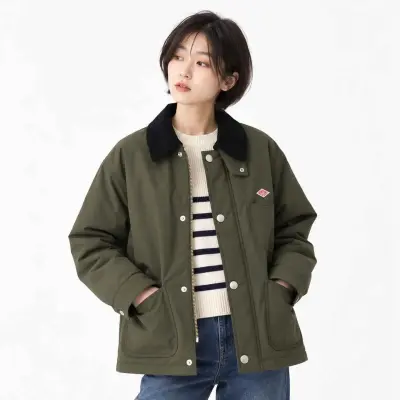 Veste de travail matelassée à col velours unisexe DANTON - Olive — photo 2